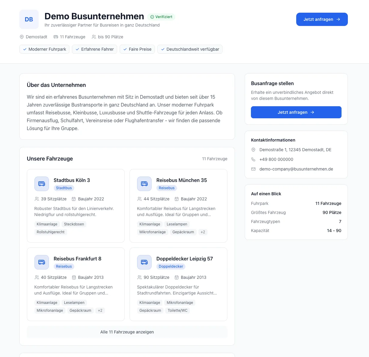 Busly öffentliches Anbieter-Profil